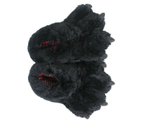 Load image into Gallery viewer, Black Bear Paw Slippers Top View
