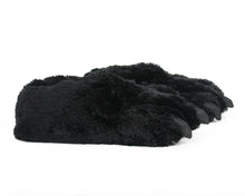 Load image into Gallery viewer, Black Bear Paw Slippers Side View
