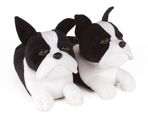 Boston Terrier Dog Slippers Front View