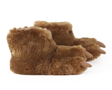 Load image into Gallery viewer, Brown Bear Paw Slippers Side View

