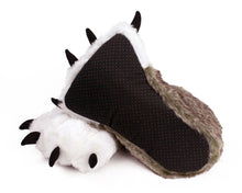 Load image into Gallery viewer, Brown Wolf Paw Slippers Bottom View
