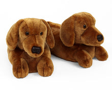 Load image into Gallery viewer, Dachshund Dog Slippers 3/4 View
