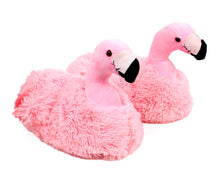 Load image into Gallery viewer, Pink Flamingo Slippers 3/4 View
