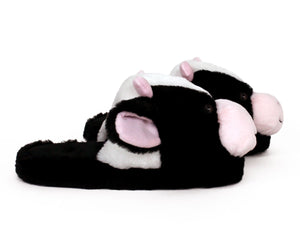 Fuzzy Cow Slippers Side View
