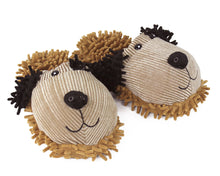 Load image into Gallery viewer, Fuzzy Dog Slippers 3/4 View
