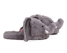 Load image into Gallery viewer, Fuzzy Elephant Slippers Side View

