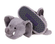 Load image into Gallery viewer, Fuzzy Elephant Slippers Bottom View

