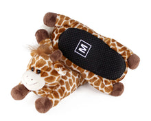 Load image into Gallery viewer, Fuzzy Giraffe Slippers Bottom View
