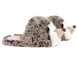 Fuzzy Hedgehog Slippers Side View