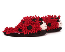 Load image into Gallery viewer, Fuzzy Ladybug Slippers Side View
