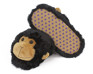Fuzzy Monkey Slippers Bottom View