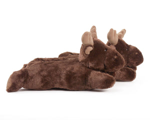 Fuzzy Moose Slippers Side View