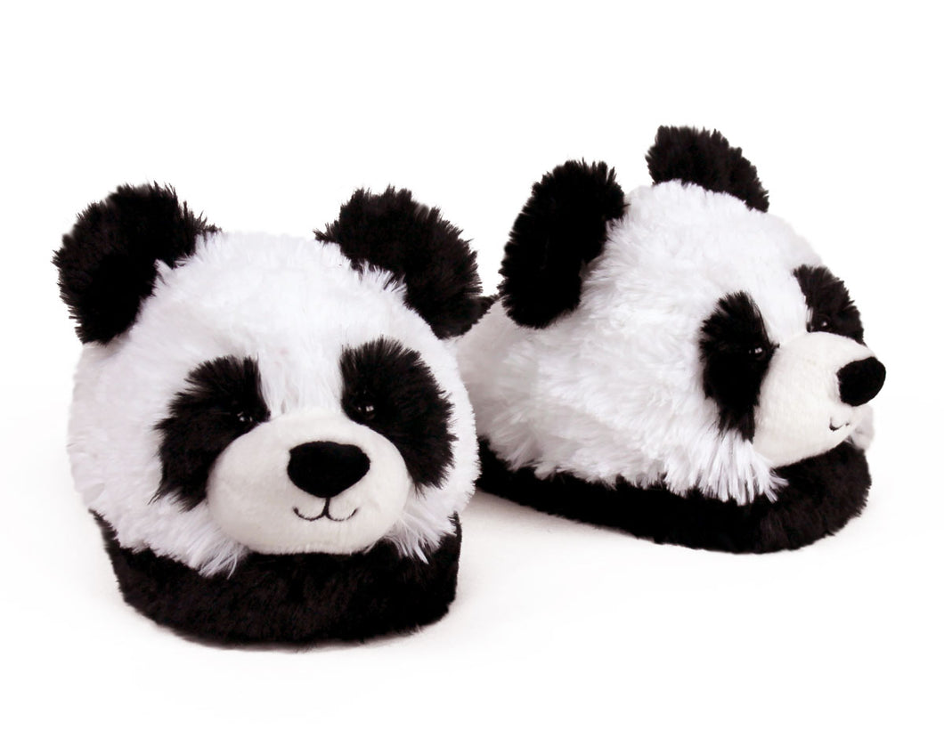 Fuzzy Panda Slippers 3/4 View