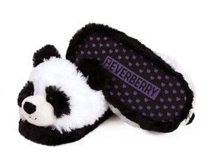 Fuzzy Panda Slippers Bottom View