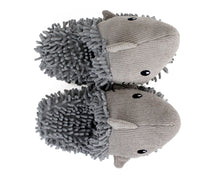 Load image into Gallery viewer, Fuzzy Shark Slippers Top View
