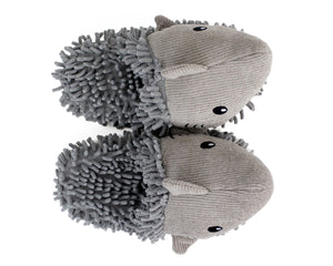 Fuzzy Shark Slippers Top View