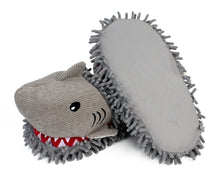 Load image into Gallery viewer, Fuzzy Shark Slippers Bottom View
