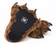 Load image into Gallery viewer, Grizzly Bear Paw Slippers Bottom View
