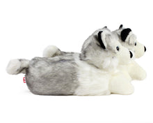 Load image into Gallery viewer, Husky Dog Slippers Side View
