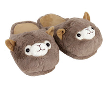 Load image into Gallery viewer, Llama Slippers 3/4 View
