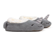 Load image into Gallery viewer, Narwhal Sock Slippers Side View
