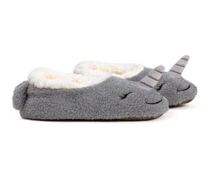Narwhal Sock Slippers Side View
