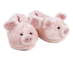 Pink Pig Animal Slippers 3/4 View
