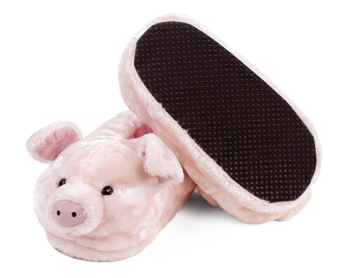 1pair Cartoon Animals Heeled Slippers Stuffed Unicorn Hamster Monster Pig  Dino Deer Home Shoes Anti-slip