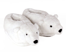 Load image into Gallery viewer, Polar Bear Slippers 3/4 View
