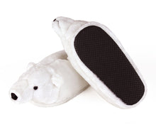 Load image into Gallery viewer, Polar Bear Slippers Bottom View
