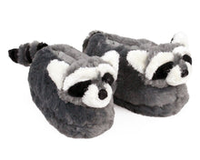 Load image into Gallery viewer, Raccoon Slippers 3/4 View
