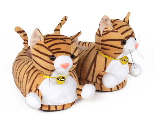 Tabby Cat Slippers Front View
