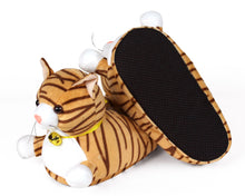 Load image into Gallery viewer, Tabby Cat Slippers Bottom View
