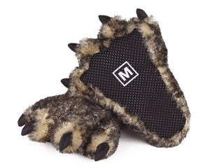 Timber Wolf Paw Slippers Bottom View