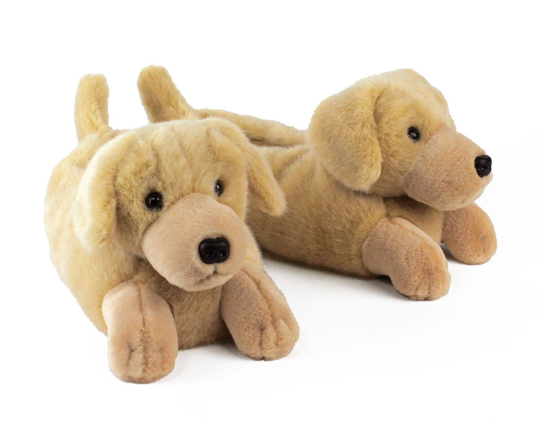 Yellow Labrador Dog Slippers 3/4 View