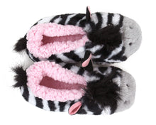 Load image into Gallery viewer, Zebra Sock Slippers Top View
